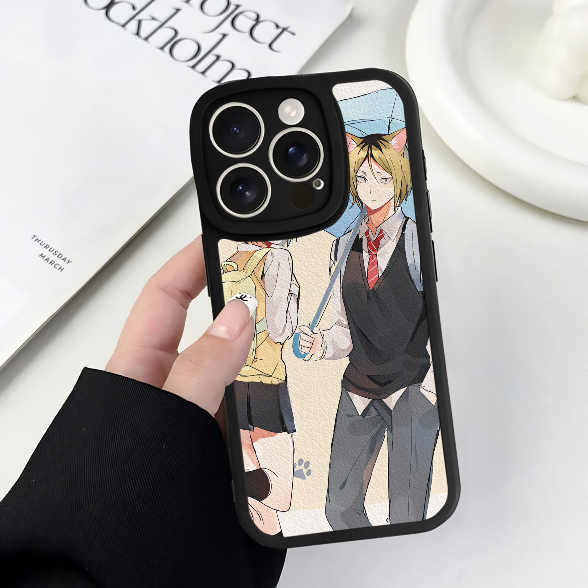 （画像用） ハイキュー!! Haikyu!! 【iPhone 16シリーズ対応】シリコンスマホケース（レザー調） 材質：シリコン